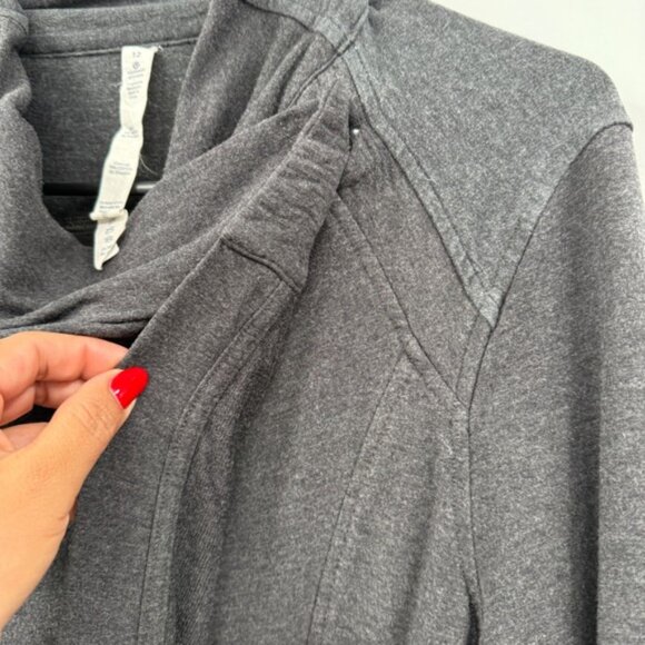Lululemon Womens Open Cardigan Size 12 Stretch Modal Jersey Wrap Jacket gray - Picture 5 of 14